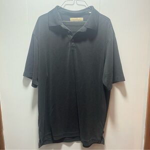 Tommy Bahama Polo Shirt Mens Size XL Black Gray Striped Modal Polyester‎